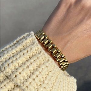 Gold Filled Watch Band Bracelet, Watch Link Chain Bracelet